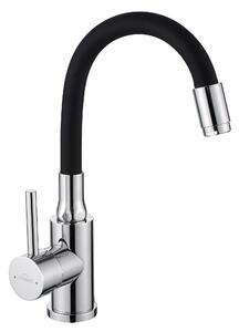 Invena Invena, BATERIA UMYWALKOWA SILVA Z RUCHOMĄ WYLEWKĄ, CHROME/CZARNA, INV-BU-86-008-L