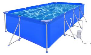 VidaXL Merevfalú medence + Szivattyú Acél 394 x 207 x 80 cm