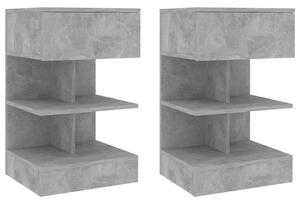 2 db betonszürke éjjeliszekrény 40 x 35 x 65 cm
