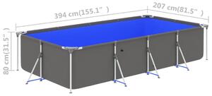 VidaXL antracitszürke acélvázas úszómedence 394 x 207 x 80 cm
