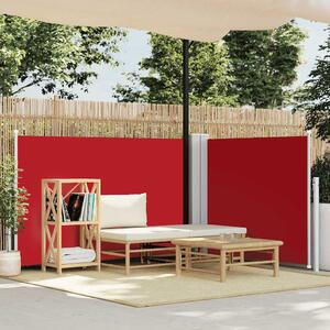VidaXL piros behúzható oldalsó napellenző 100 x 600 cm
