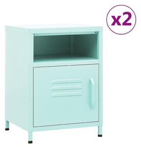 2 db menta acél éjjeliszekrény 35 x 35 x 51 cm