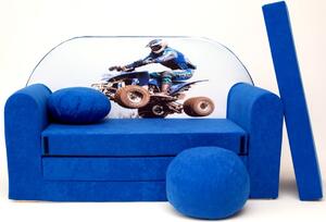 Gyerek kanapé versenyző - kék C 26+ Racer blue