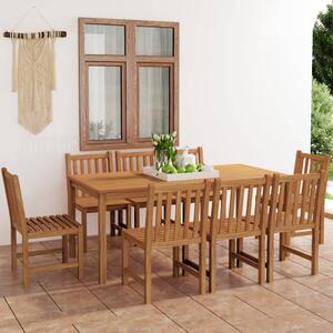 VidaXL 9 darabos tömör tíkfa kerti étkezőgarnitúra 180 x 90 cm