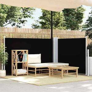 VidaXL fekete behúzható oldalsó napellenző 100 x 600 cm