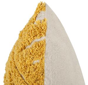 Sárga pamut díszpárna kétdarabos szettben 45 x 45 cm ALCEA