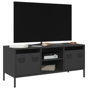 Fekete hidegen hengerelt acél TV-szekrény 101,5 x 39 x 43,5 cm
