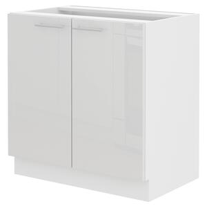 Alsó konyhaszekrény Lavera 80 D 2F BB (fehér + fényes fehér)