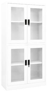 VidaXL fehér acél és edzett üveg irodai szekrény 90 x 40 x 180 cm
