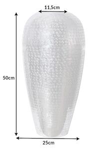 Design váza Khalil 50 cm ezüst - raktáron