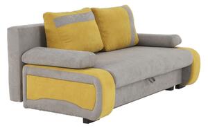 KONDELA Kinyitható kanapé, szürke-barna/sárga, BOLIVIA