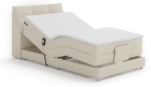 Elektromos állítható ágy, boxspring, bézs, 120x200, GERONA NEW