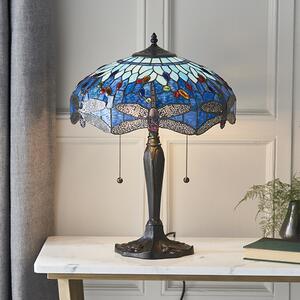 Endon klasszikus tiffany asztali lámpa dragonfly blue sötétbarna sokszínű end64089