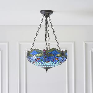 Endon klasszikus tiffany függeszték dragonfly blue sötétbarna sokszínű end64075