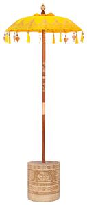 VidaXL Balinéz napernyő alappal Sárga 95 x 95 x 260 cm Pamut