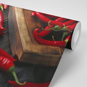 Fotótapéta tányér chili paprikával