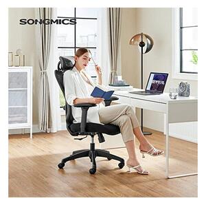 Irodai szék Songmics, fekete, OBN063B01, 150 kg, 68x66x125 cm
