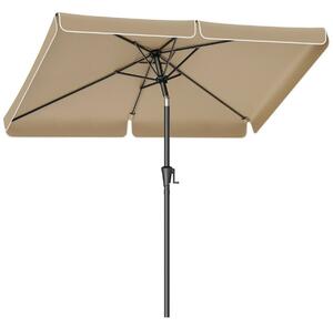 SONGMICS Kerti napernyő kézi tekerővel, UPF 50+, 30°-os dőlés, fém váz, 300x200 cm, taupe barna