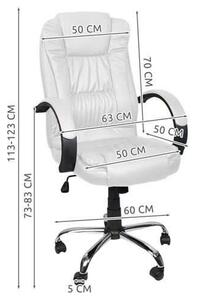 Bőr irodai szék - fehér