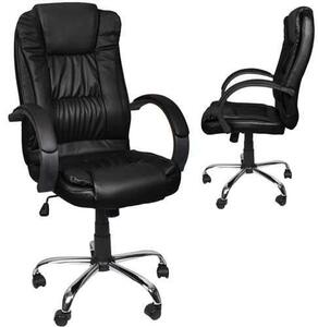 Bőr irodai szék - fekete