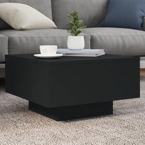 Fekete dohányzóasztal LED-lámpákkal 55 x 55 x 31 cm