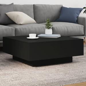 Fekete dohányzóasztal LED-lámpákkal 80 x 80 x 31 cm