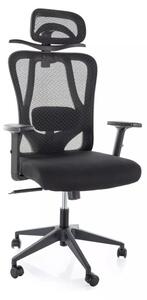 Q-080 Ergonomikus Hálós Forgószék Fejtámlával Fekete