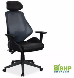 Q-406 Ergonomikus Hálós Műbőr Forgószék Fekete Multiblock