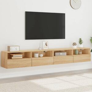 2 db sonoma tölgyszín szerelt fa fali TV-szekrény 100x30x30 cm