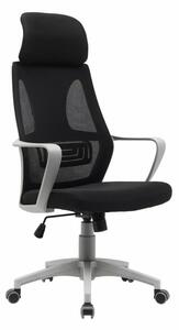 Q-095 Ergonomikus Hálós Forgószék Fejtámlával Fekete OBRQ095CSZ