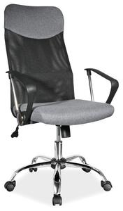 Q-025 Ergonomikus Hálós Forgószék Szürke-Fekete Króm