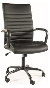 Q-306 Ergonomikus Műbőr Forgószék Fekete TILT