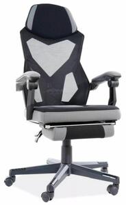 Q-939 Ergonomikus Hálós Forgószék Fekete-Szürke Lábtartóval