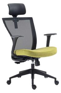 Q-328H Ergonomikus Hálós Forgószék Zöld-Fekete Állítható Fejtámlával