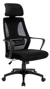 Q-095 Ergonomikus Hálós Forgószék Fejtámlával Fekete OBRQ095C