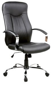Q-052 Ergonomikus Műbőr Forgószék Fekete Króm TILT