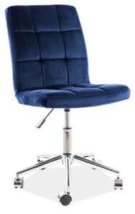 Q-020 Elegáns Bársony Forgószék Tengerészkék