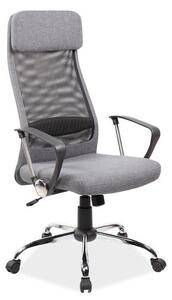 Q-345 Ergonomikus Hálós Forgószék Szürke Szövet Króm Vázzal