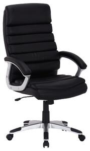 Q-087 Ergonomikus Fekete Műbőr Forgószék TILT Mechanikával