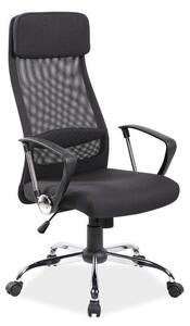 Q-345 Ergonomikus Hálós Forgószék Fekete Króm TILT