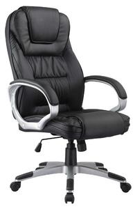 Q-031 Ergonomikus Műbőr Forgószék Fekete TILT Mechanikával