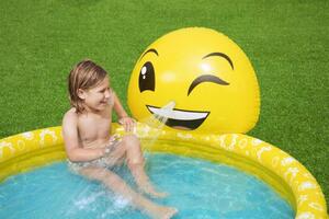 BestWay felfújható medence 3 gyűrűs Happy Emoji-val