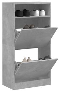 Betonszürke szerelt fa cipőszekrény 60x34x116 cm