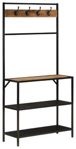 Tömör mangófa és vas ruhafogas 90 x 35 x 180 cm