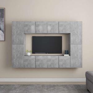 VidaXL 8 részes betonszürke forgácslap TV-szekrényszett