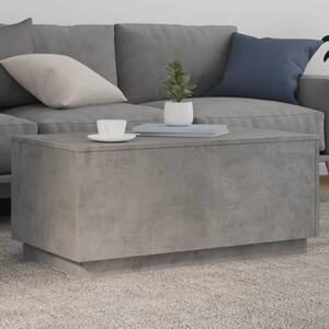 Betonszürke dohányzóasztal LED-lámpákkal 90x50x40 cm