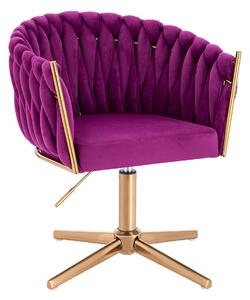 HR750CROSS Fukszia Modern Velúr Szék Arany lábbal
