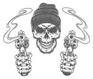 Illusztráció Gangster skull in beanie has, dgim-studio