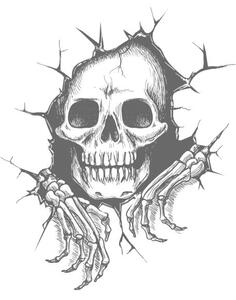 Illusztráció Skull with hands, vectortatu