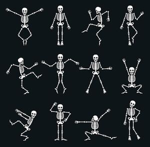 Illusztráció Funny dancing skeleton set, vectortatu